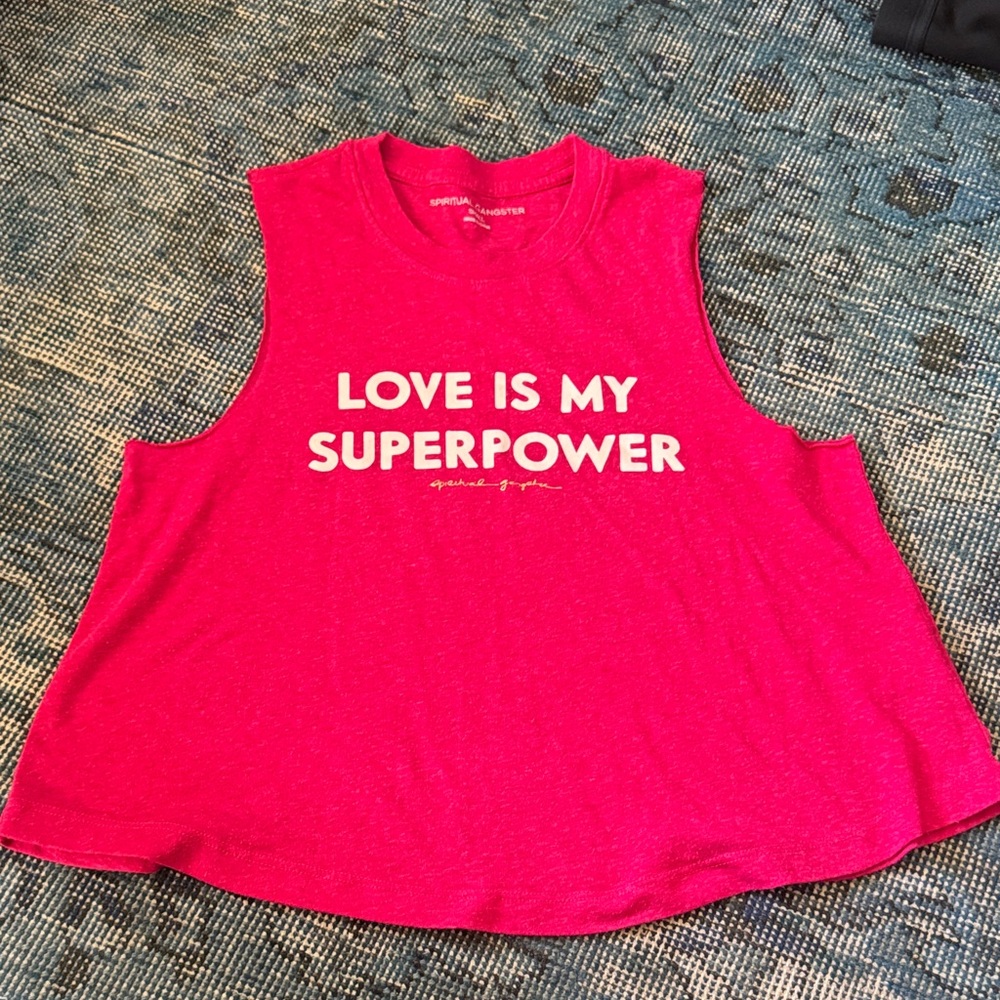Spiritual Gangster Fuchsia Graphic Tank